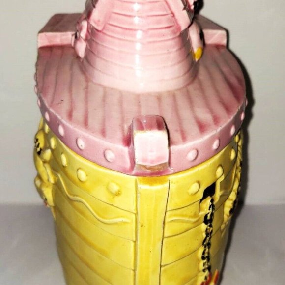 Vintage 1950s ‘Boat Cookie Jar’ Yellow Pink Animal Noahs Arc Retro Ceram… - Picture 4 of 11